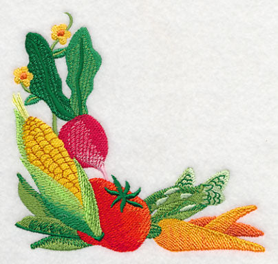 Fresh Vegetables in Watercolor Corner