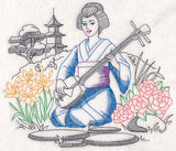 Asian Etching - Geisha and Shamisen