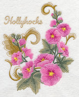 Hollyhocks with Flourish
