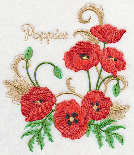 Poppies with Flourish