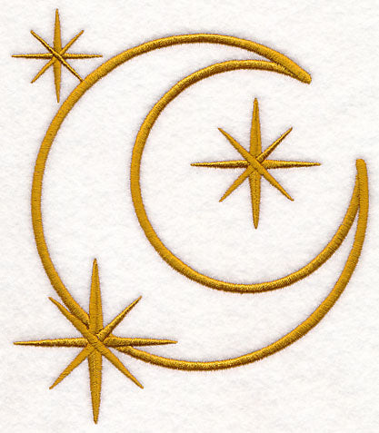 Moon and Stars (Goldwork)