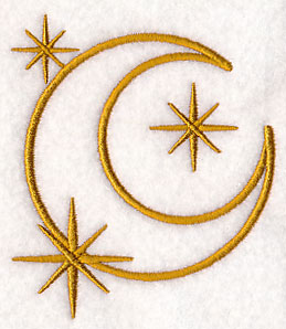 Moon and Stars (Goldwork)