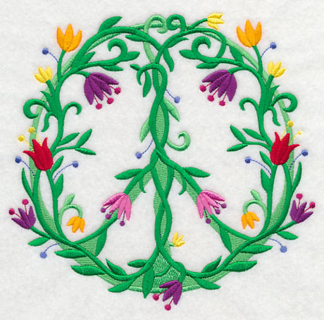 Vines and Blooms Peace Sign