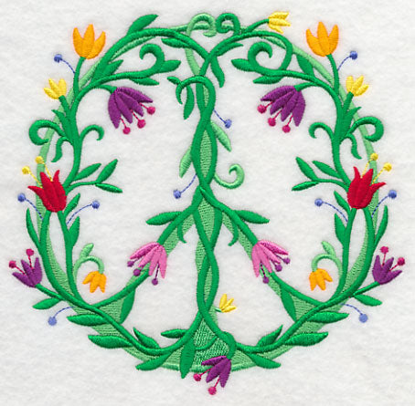 Vines and Blooms Peace Sign