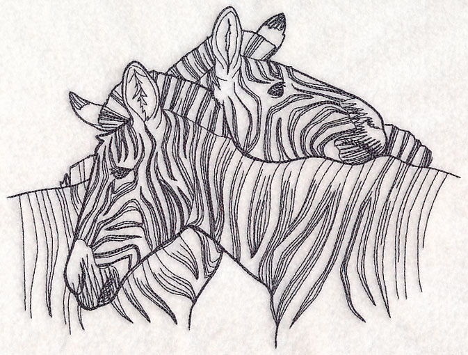 Nuzzling Zebras Etching