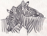 Nuzzling Zebras Etching