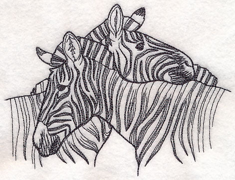 Nuzzling Zebras Etching