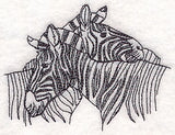 Nuzzling Zebras Etching