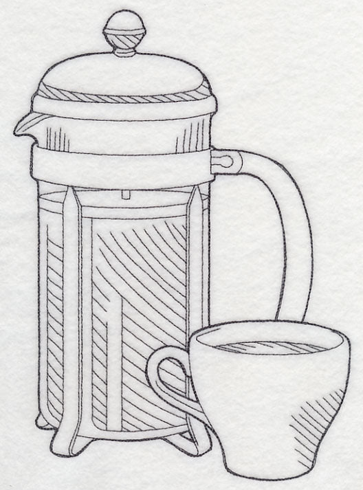 French Press Pot Etching