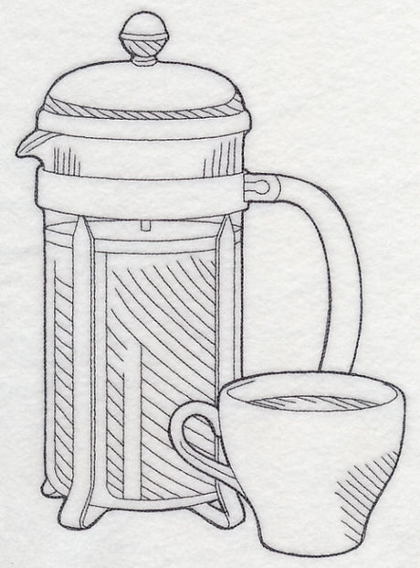 French Press Pot Etching