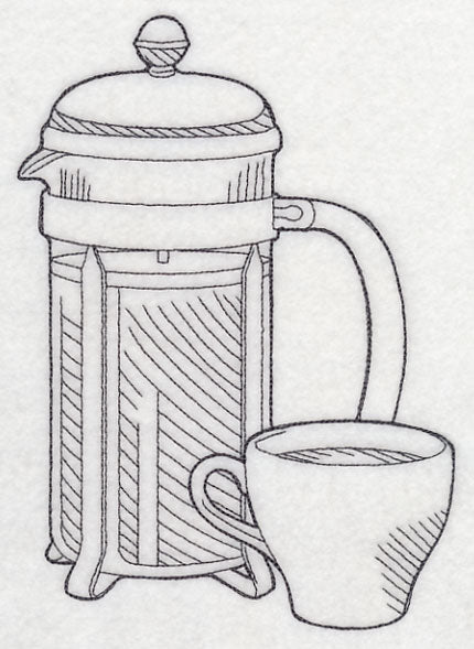 French Press Pot Etching
