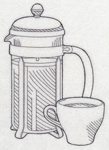 French Press Pot Etching
