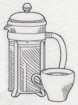 French Press Pot Etching