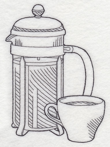French Press Pot Etching
