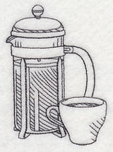 French Press Pot Etching
