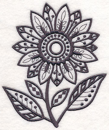 Summer Sunflower (Blackwork)