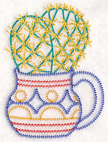 Cup o' Succulent - Pin Cushion (Vintage)