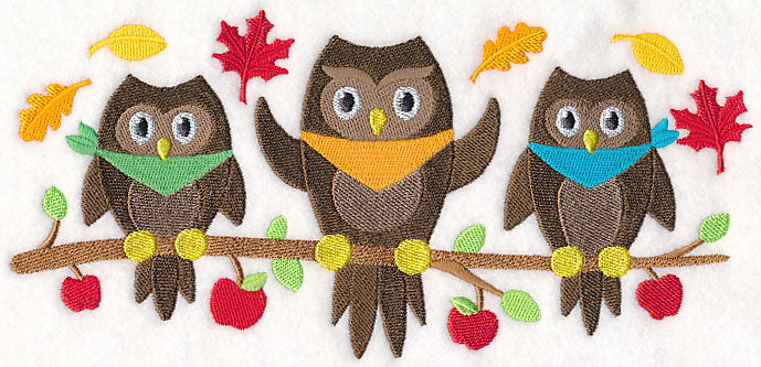 Owl Trio - Autumn