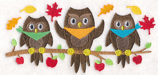 Owl Trio - Autumn