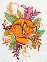 Fox and Leaves in Watercolor