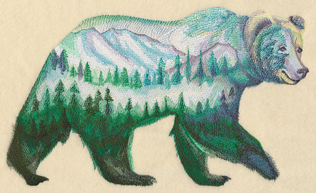 Bear and Landscape in Watercolor