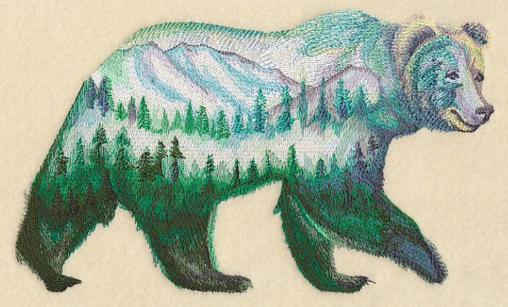 Bear and Landscape in Watercolor