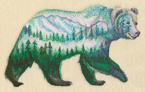 Bear and Landscape in Watercolor