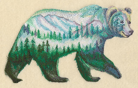 Bear and Landscape in Watercolor