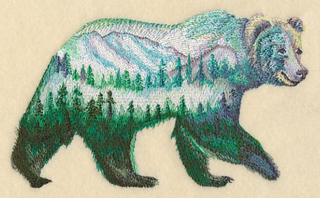 Bear and Landscape in Watercolor
