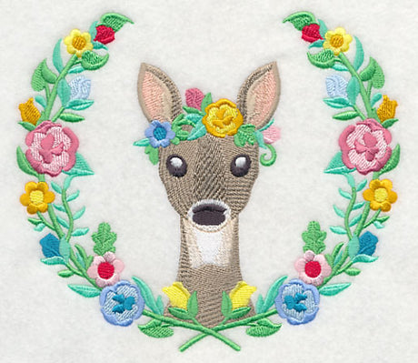 Deer with Floral Laurel