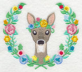 Deer with Floral Laurel
