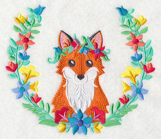 Fox with Floral Laurel