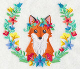Fox with Floral Laurel