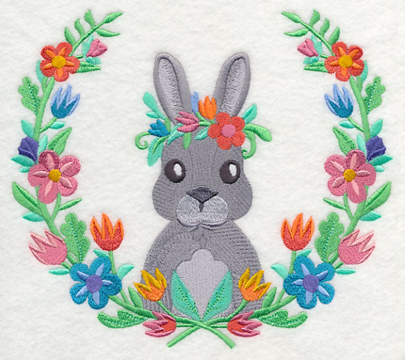 Bunny with Floral Laurel