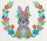 Bunny with Floral Laurel