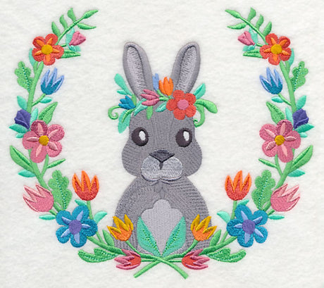 Bunny with Floral Laurel