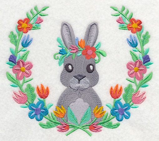 Bunny with Floral Laurel