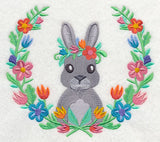 Bunny with Floral Laurel