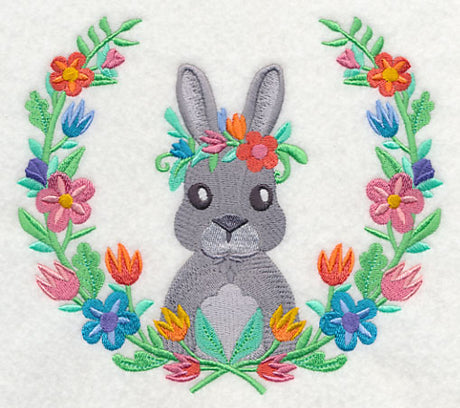 Bunny with Floral Laurel