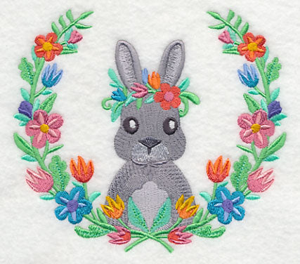Bunny with Floral Laurel
