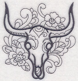 Doodle Steer Skull