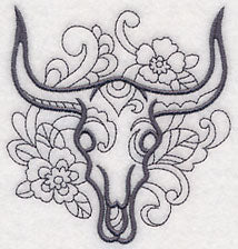 Doodle Steer Skull