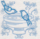 Doodle Birds and Birdbath