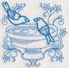 Doodle Birds and Birdbath
