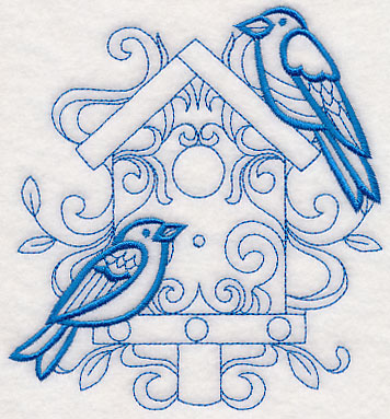 Doodle Birds and Birdhouse