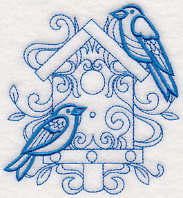 Doodle Birds and Birdhouse