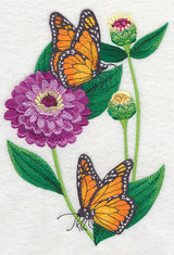Monarchs and Zinnias Spray