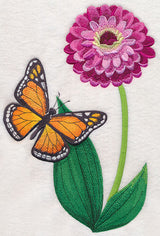 Monarch and Zinnia