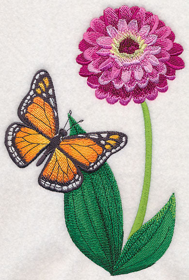 Monarch and Zinnia