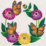 Monarch and Zinnia Wreath